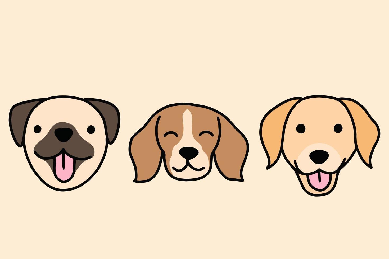 schattige puppy puppy hond huisdier cartoon afbeelding instellen vector