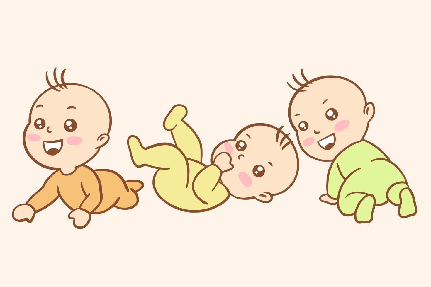 set schattige baby baby's jongen cartoon platte collectie illustratie vector