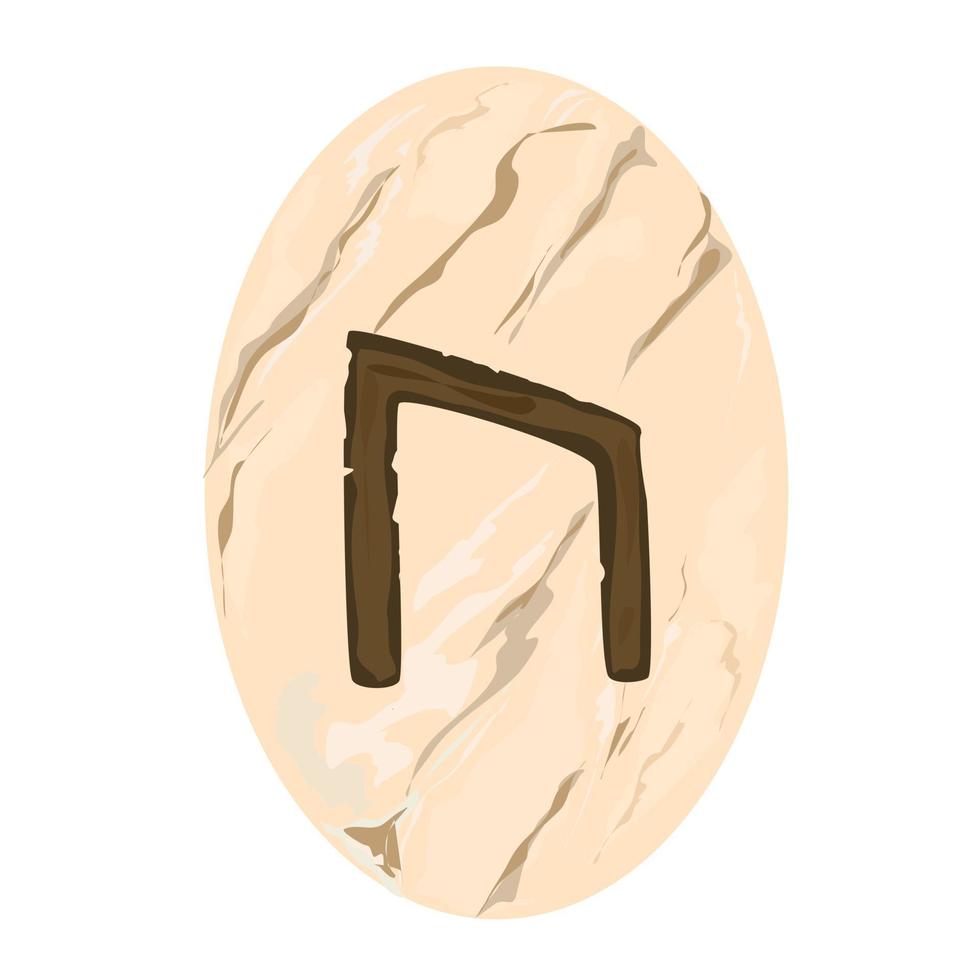 de uruz rune wordt geassocieerd met het element vuur, op een marmeren amulet. vector