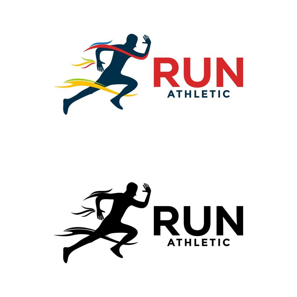 run logo vector sjabloon, run man silhouet