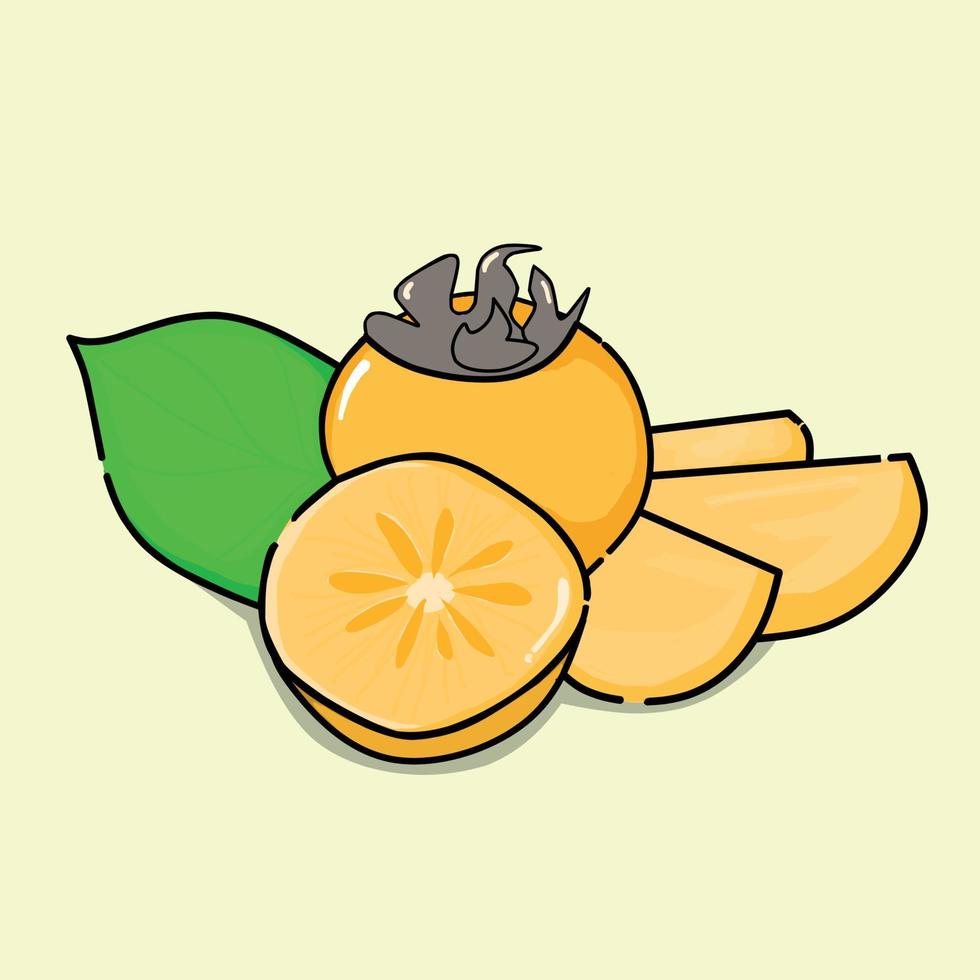 kaki fruit vector