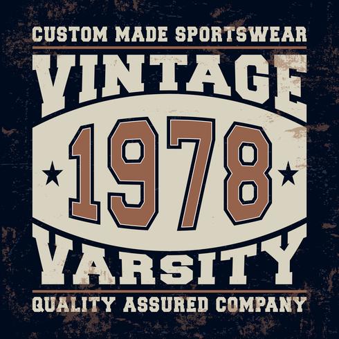 Varsity vintage stempel vector