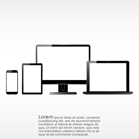 Monitor smartphone-laptoptablet vector