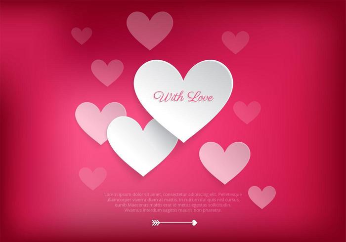 Liefhebbende hart Valentine Vector achtergrond