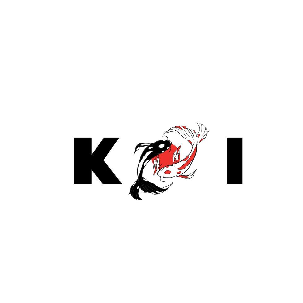 vis koi logo en symbool vector afbeelding