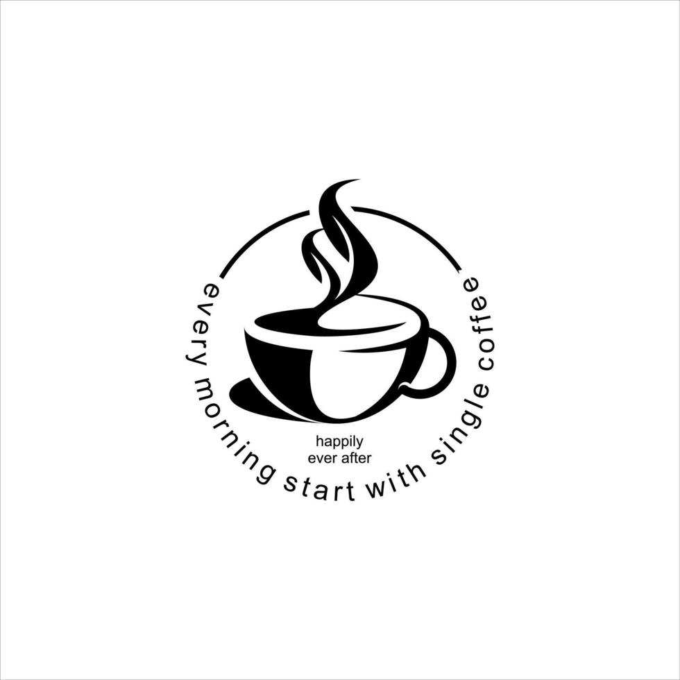 coffeeshop logo eenvoudige retro zwarte kleur illustratie een kopje icon vector