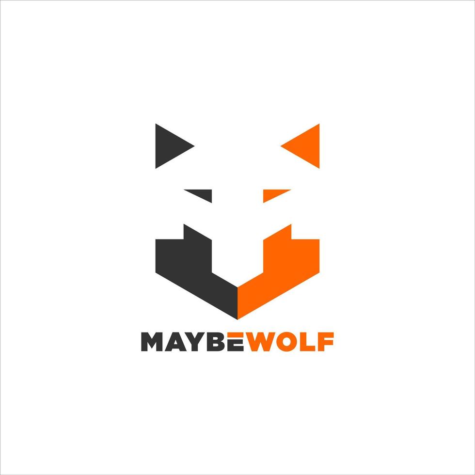 leuke abstracte geometrische wolf hoofd logo pictogram ontwerp idee vector