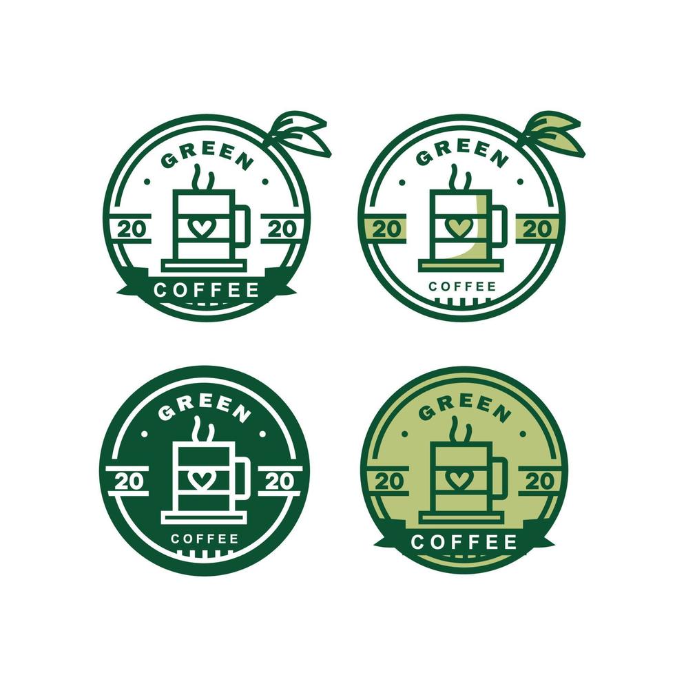 koffie-logo-ontwerp, moderne vintage beker voor natuurlijk café-winkelmenu, geschikt voor winkel- en restaurantzaken vector