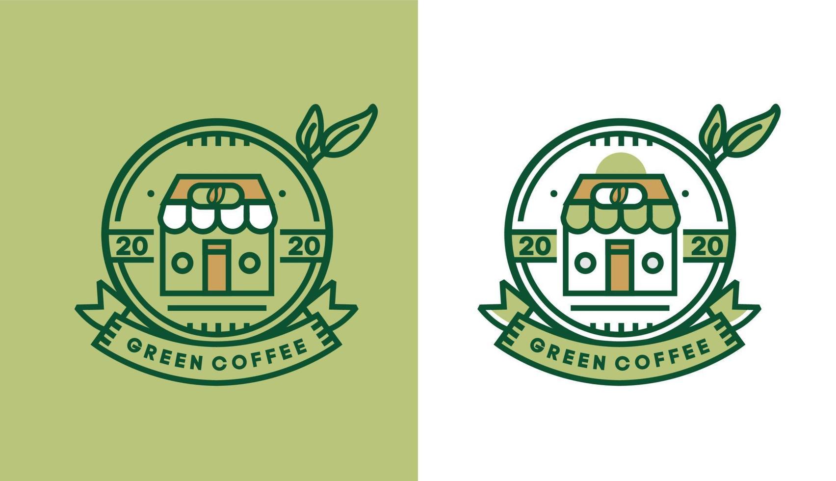 koffie-logo-ontwerp, moderne vintage winkel voor café-logo, geschikt voor voedingsmiddelen en dranken vector