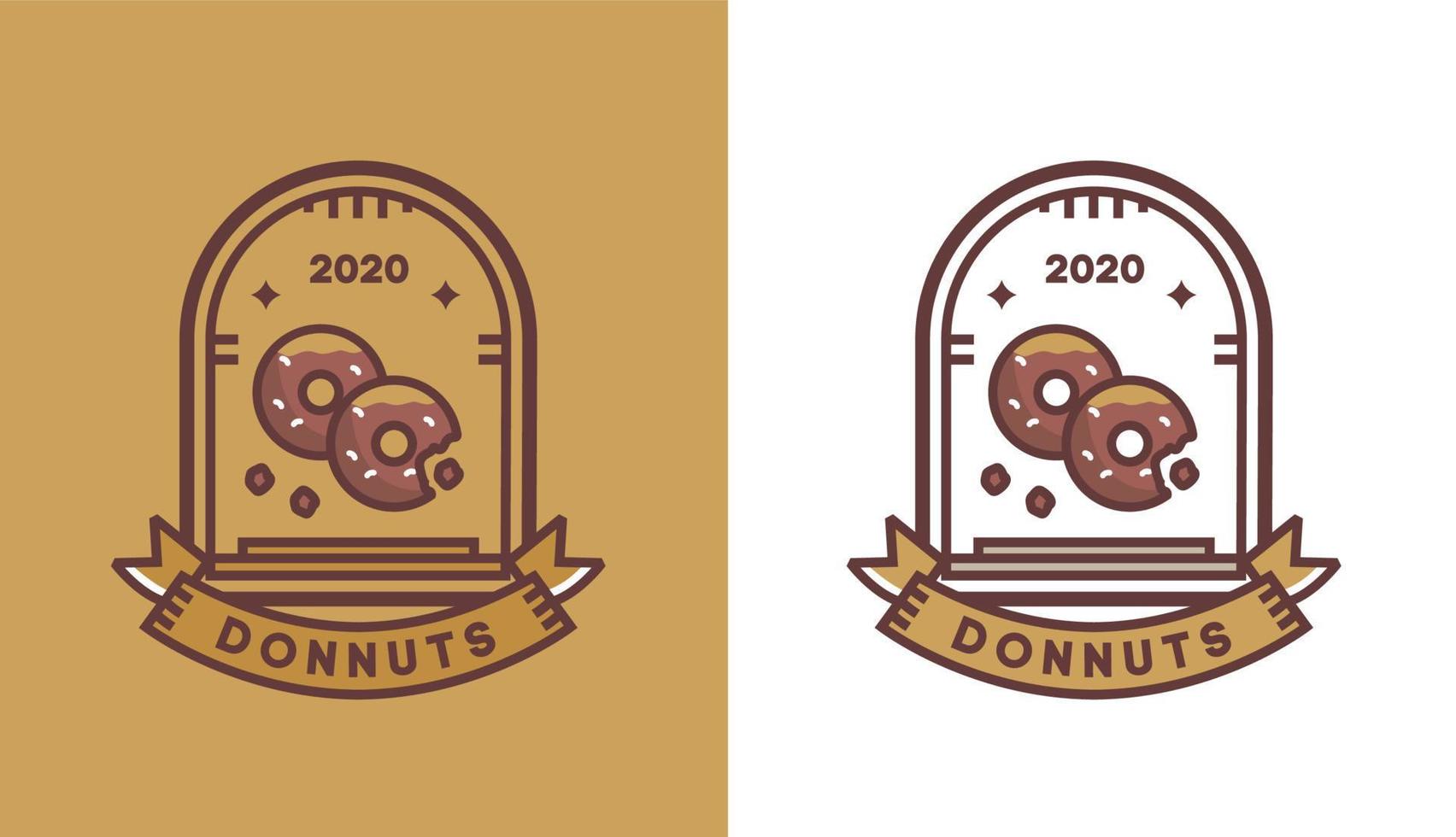 donut logo-ontwerp, moderne vintage natte cake voor café-logo, geschikt voor voedingsmiddelen en dranken vector