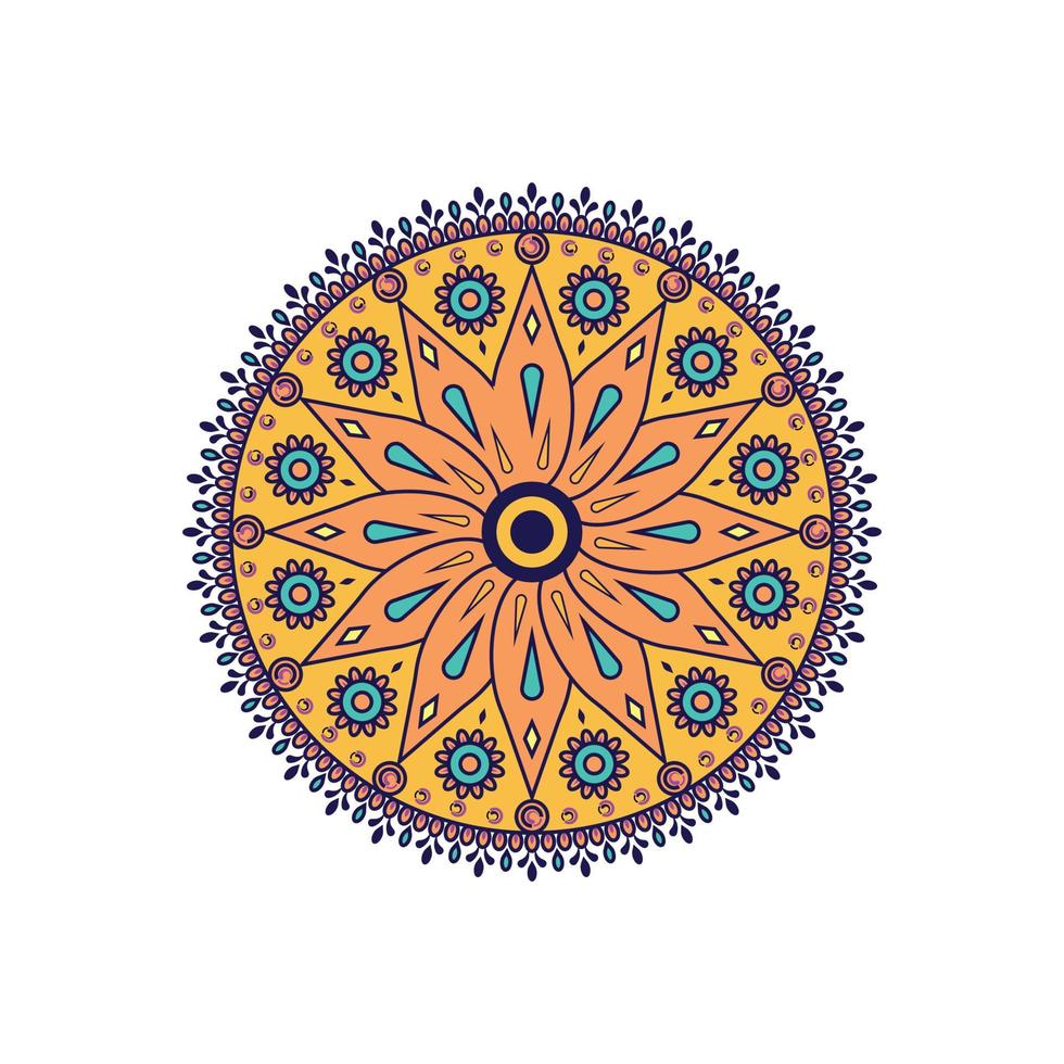 kleurrijke ronde etnische patroon mandala. element voor ontwerpvector in afbeelding vector