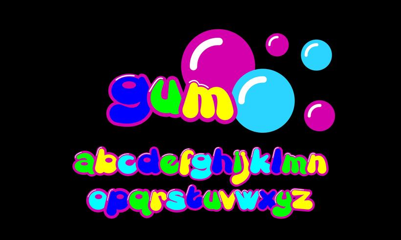 bubbel aangepast lettertype vector