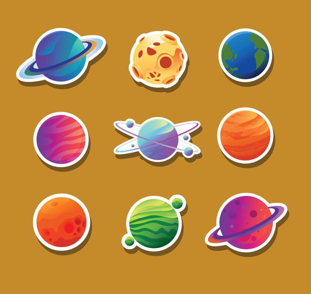 planeet set illustratie vector