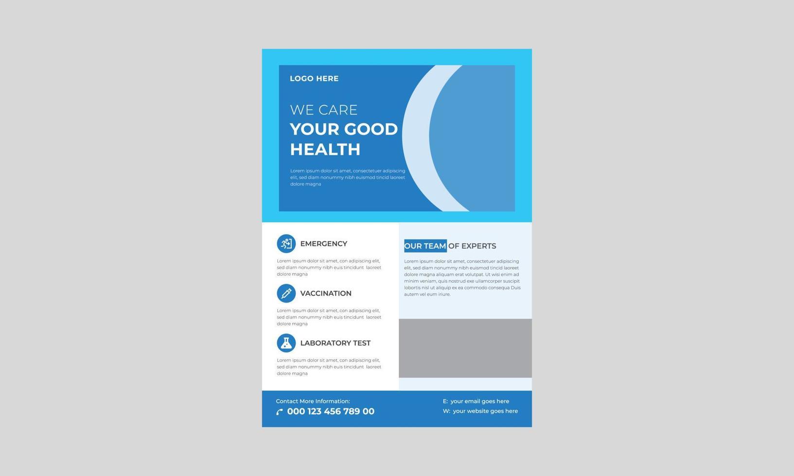 flyer voor medische zorg, flyer voor gezondheidszaken, premium medische flyers, vector