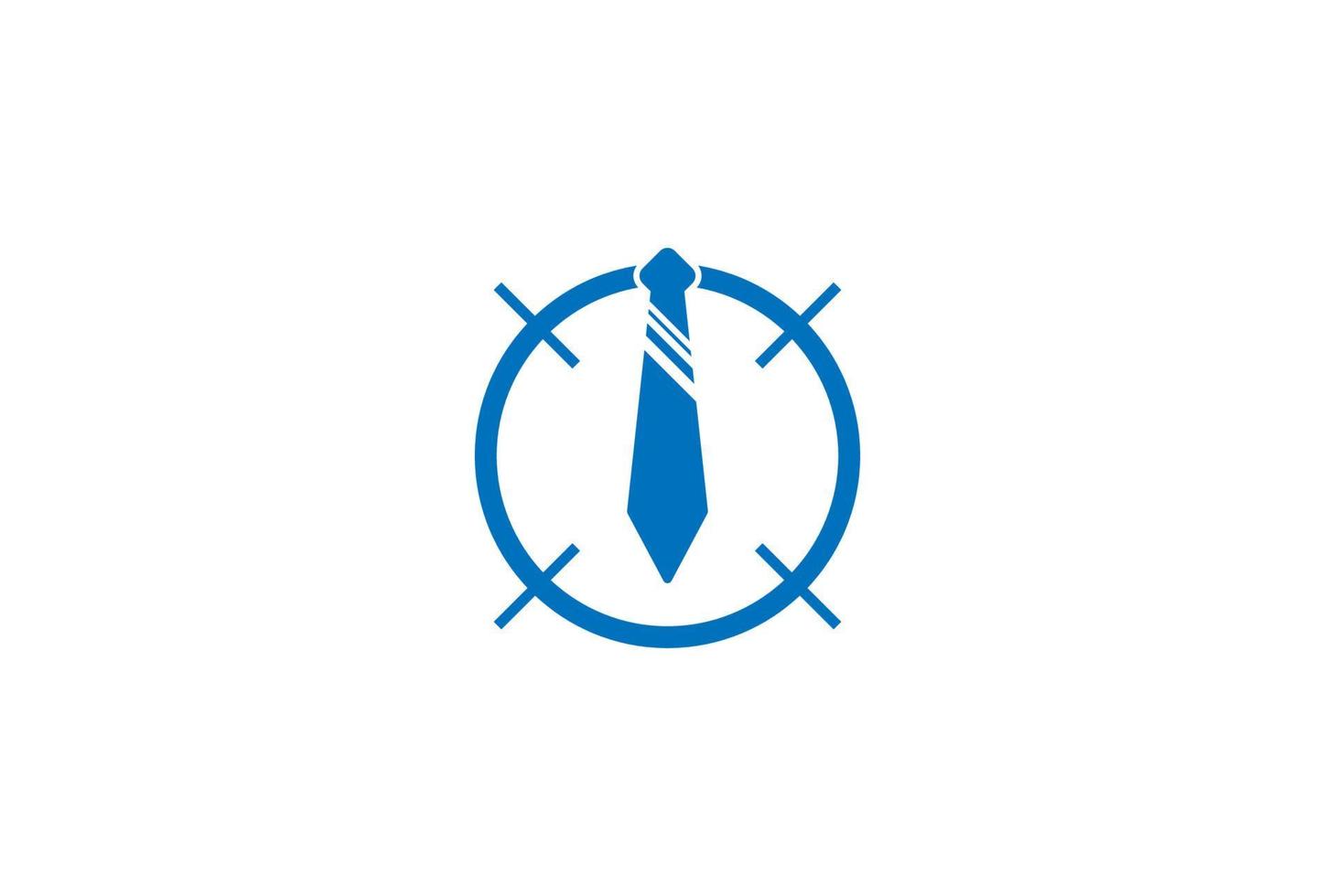 cirkelvormig doelwit met stropdas voor werk zakelijk werk kantoor logo ontwerp vector