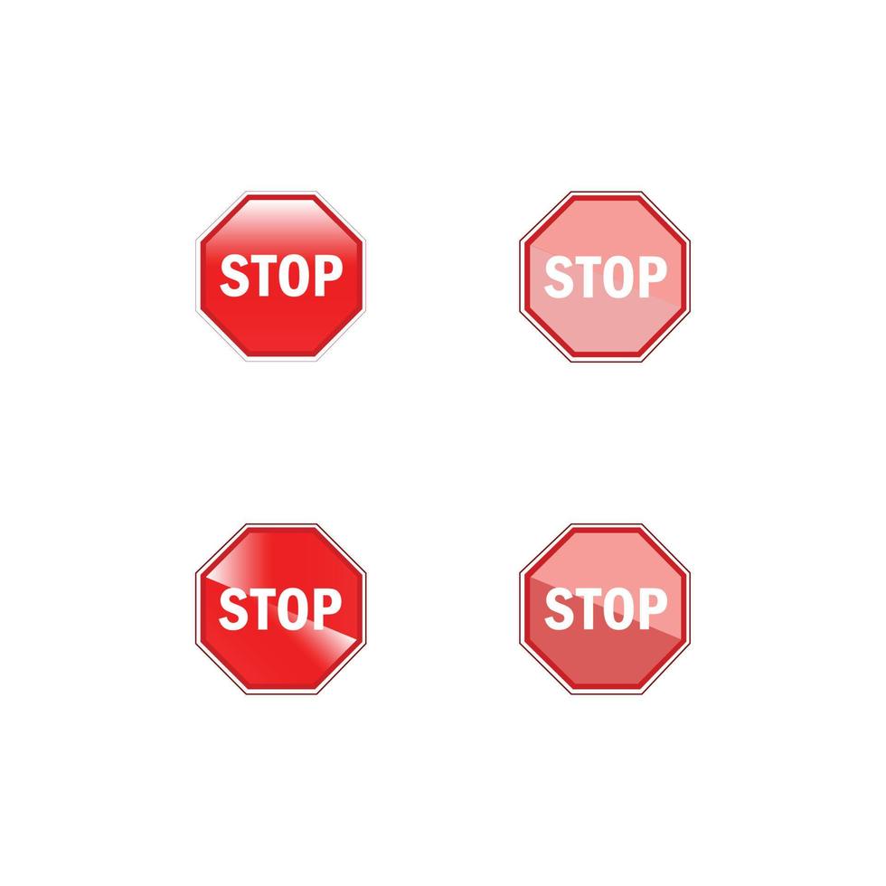 rood stopbord icoon vector