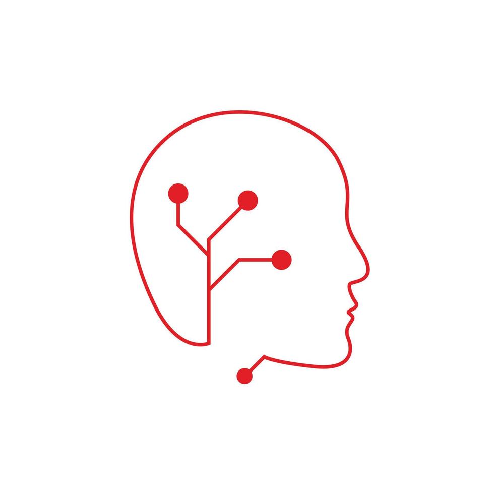 brain tech mind data logo vector