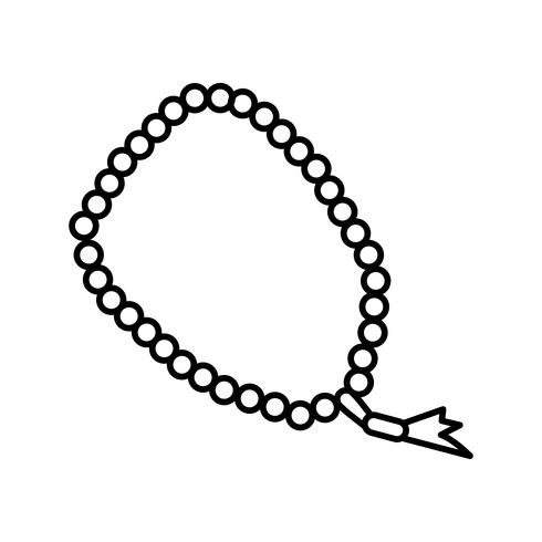 Gebedparels Mooie lijn zwart pictogram vector