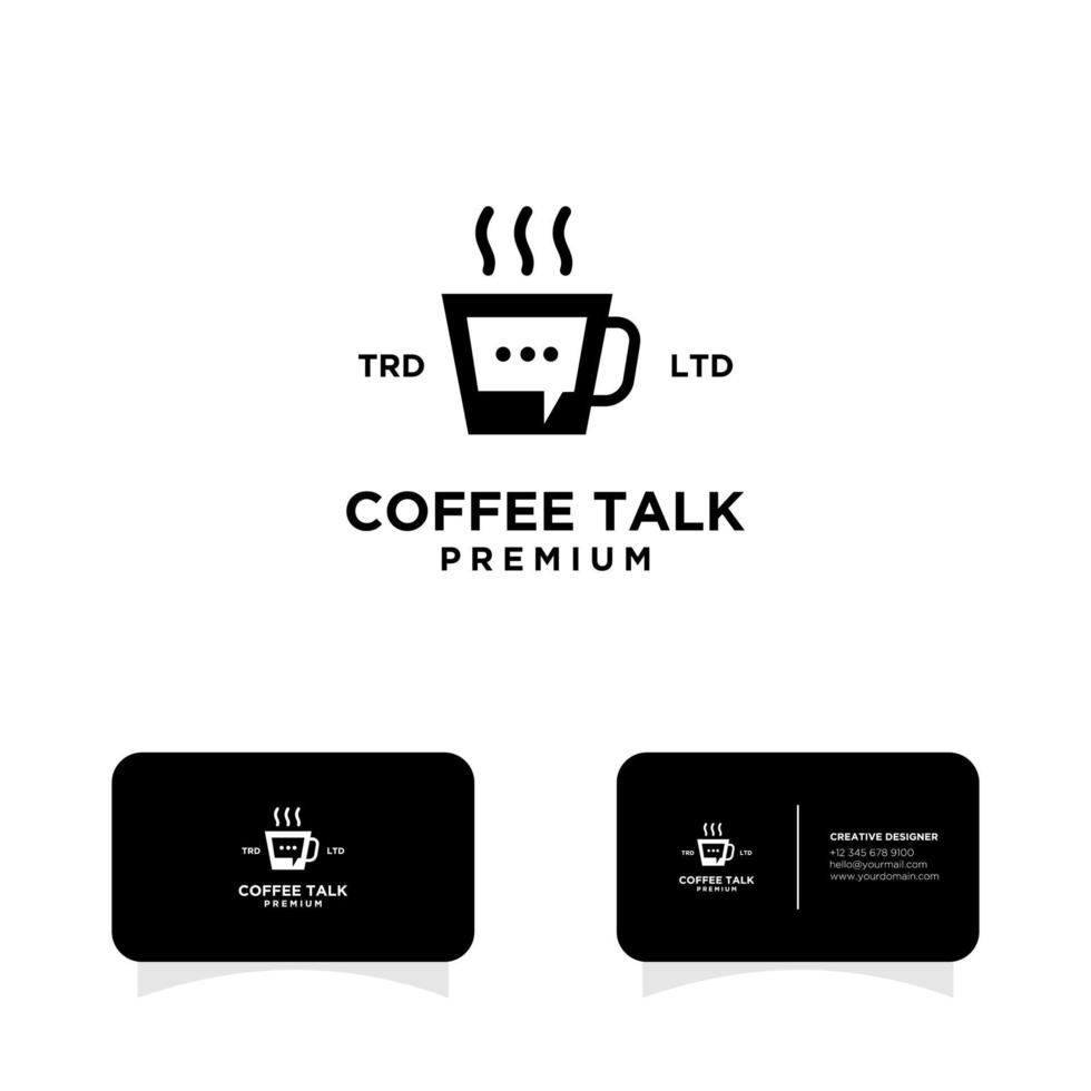 koffie talk logo ontwerpsjabloon vector