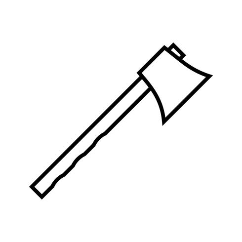 Axe lijn zwart pictogram vector