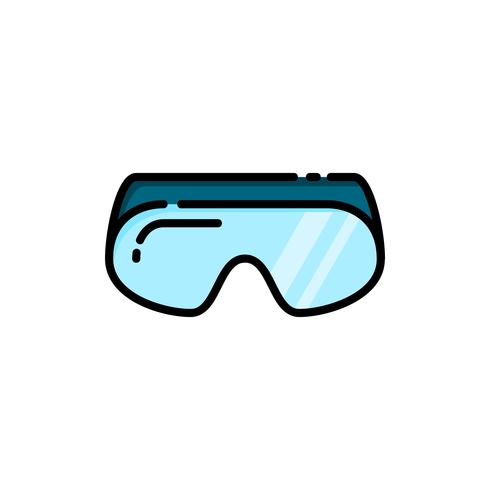 Veiligheidsbril vulling overzicht pictogram vector