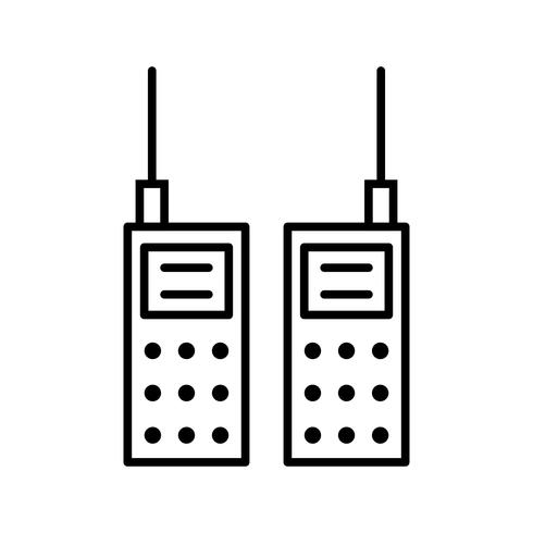 walkie talkie lijn zwart pictogram vector