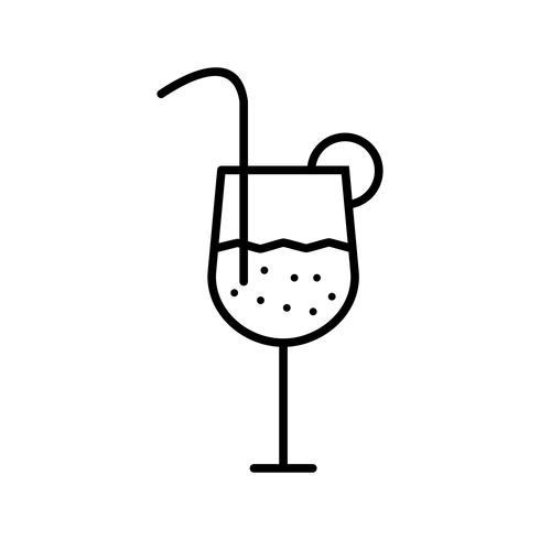 Mooie drank lijn zwart pictogram vector