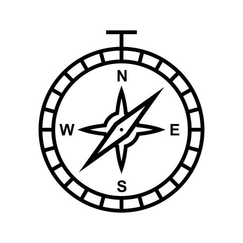 Kompaslijn zwart pictogram vector