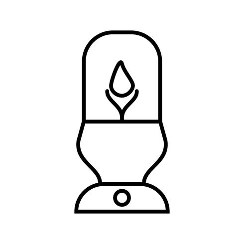 Verlichte lamp Mooie lijn zwarte pictogram vector