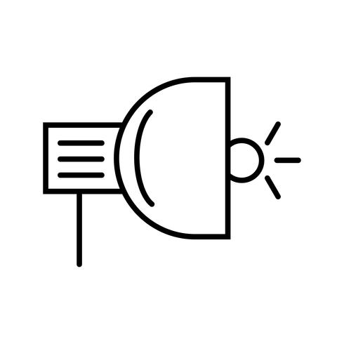 Spotlight-lijn zwart pictogram vector