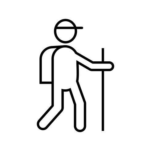 trekking lijn zwart pictogram vector