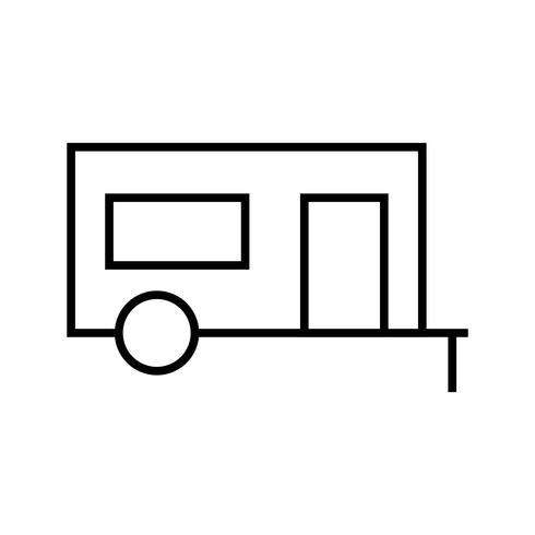 Camping Trailer Line Black pictogram vector