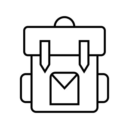 Bagpack lijn zwart pictogram vector