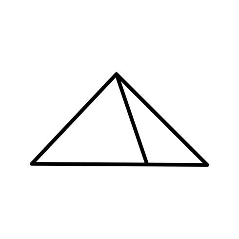 Piramide Mooie lijn zwarte pictogram vector