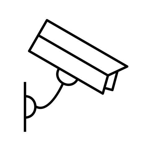Mooie CCTV-camera Lijn zwart pictogram vector