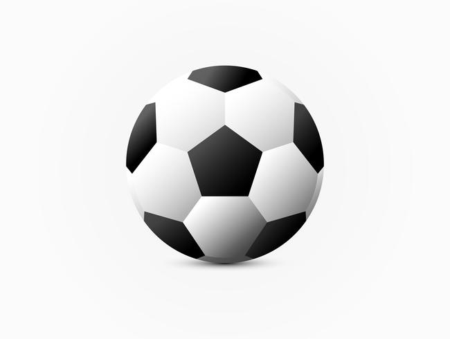 Realistische klassieke voetbalvoetbal op witte achtergrond. vector