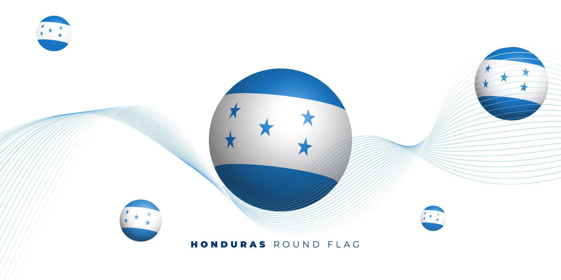 honduras ronde vlaggen ontwerp met witte abstracte achtergrond vector