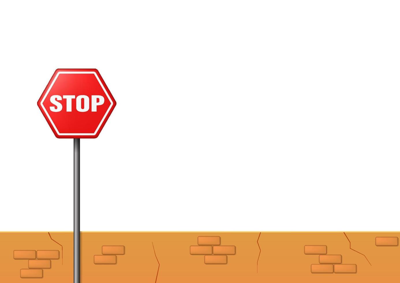 stopbord in 3D-stijl vector