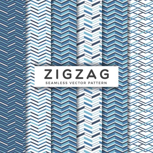 Marineblauwe Zigzag Naadloze Vectorpatronen vector