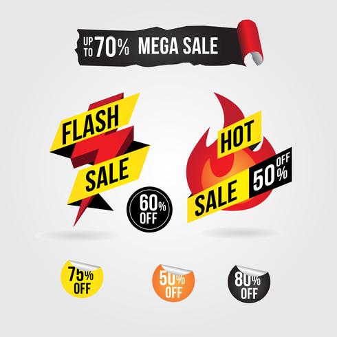 Hot Flash-aanbieding Banner Tag Design Collection vector