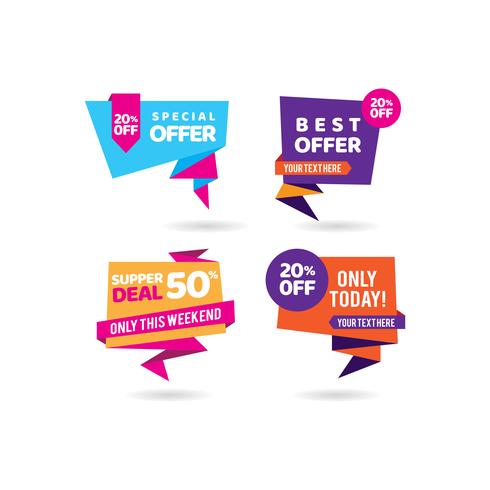 Super Deal Tags Promotie Sjabloon voor zakelijke banners vector