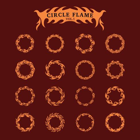 Circle Decorative Flame collectie set vector