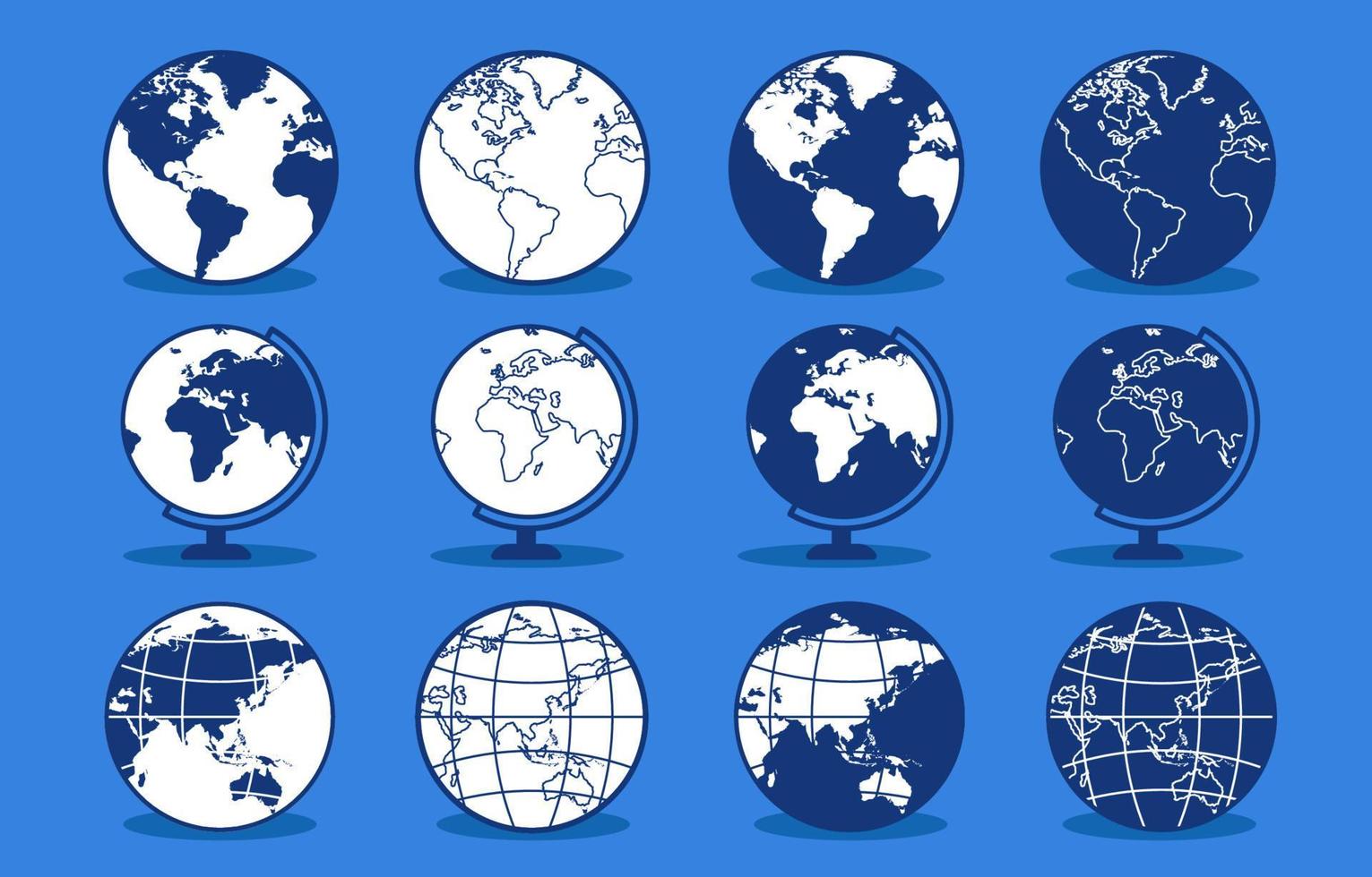 icon set van globe vector