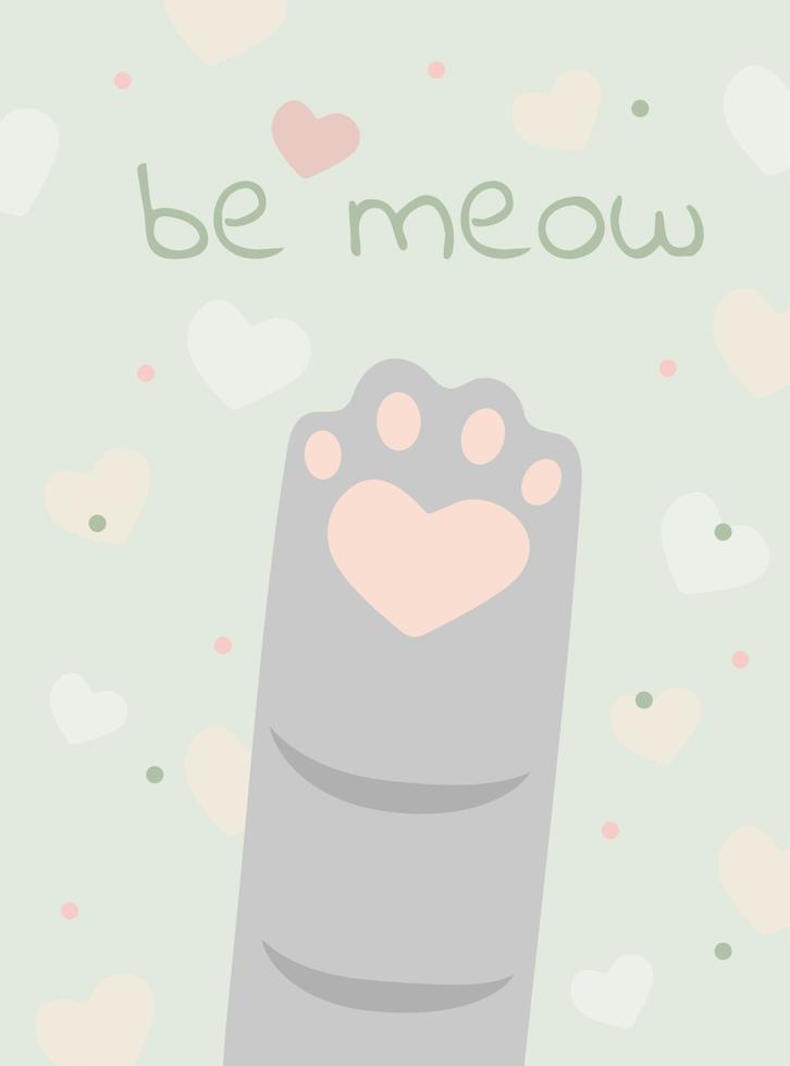 vector set kaarten hou van valentijn katten. verticale banners pastelkleuren. schattige miauw kittens