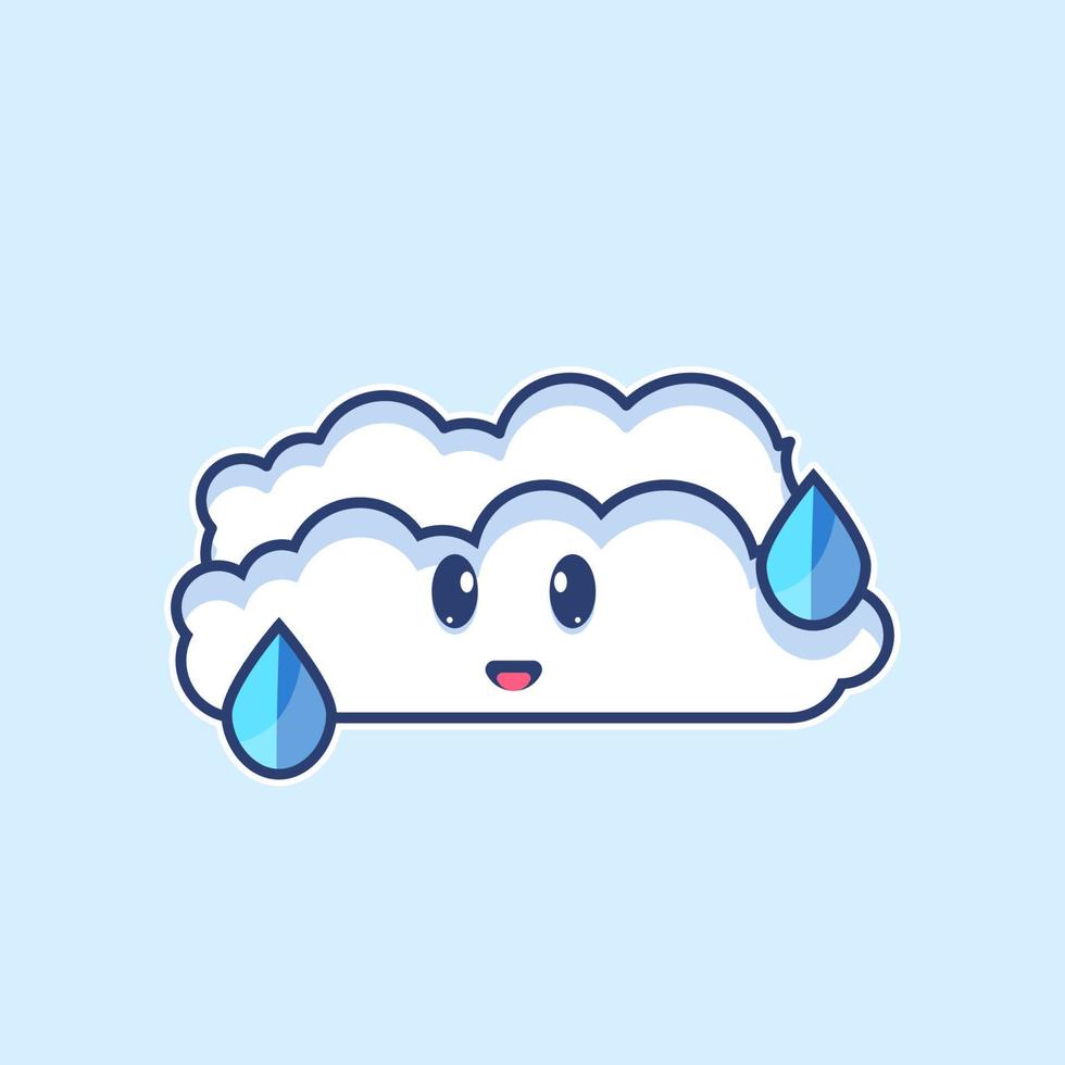 illustratie van wolken met regendruppels vector