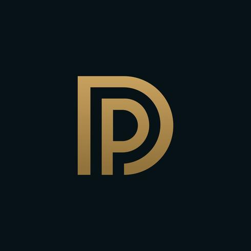 luxe Letter D en letter P-logo. pd, dp aanvankelijk overlappend vector