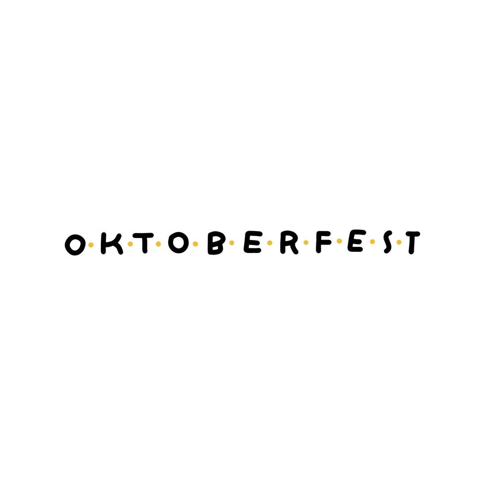 handgeschreven vectorwoord oktoberfest. overlay zwarte eenvoudige tekst voor poster, e-commerce, textiel, blog, billboard. kalligrafische moderne letters met stippen. vector