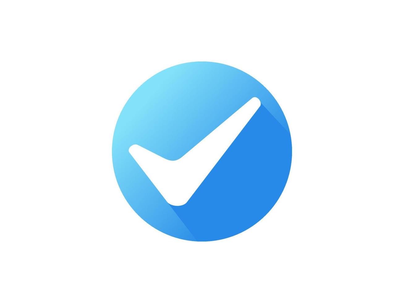 modern goedgekeurd icoon. witte pijl vinkje met blauwe cirkel vorm sparkle star sticker label geïsoleerd op een witte achtergrond. platte vector pictogram ontwerpelementen voor websjablonen.