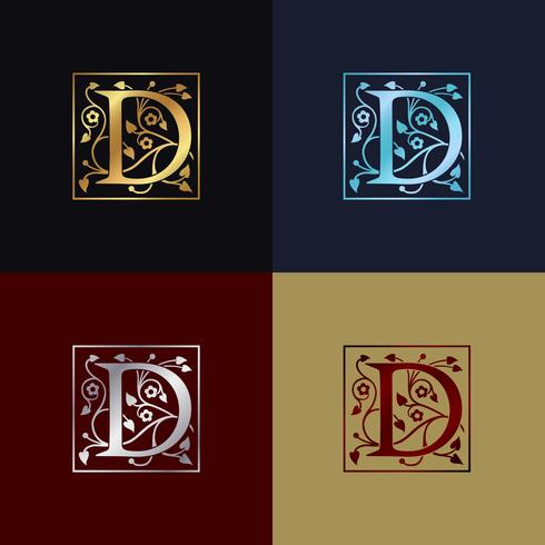 Letter D decoratieve logo vector