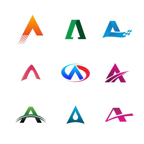 letter A logo collection set. logo ontwerpsjabloon vector